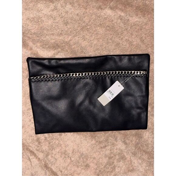 NEW WITH TAGS BP Black SILVER CHAIN DESIGN clutch/totes Purse - Picture 1 of 8